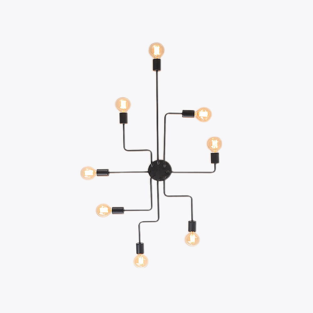 Silva Vintage Industrial LED Ceiling Lamp angled view showing metal frame