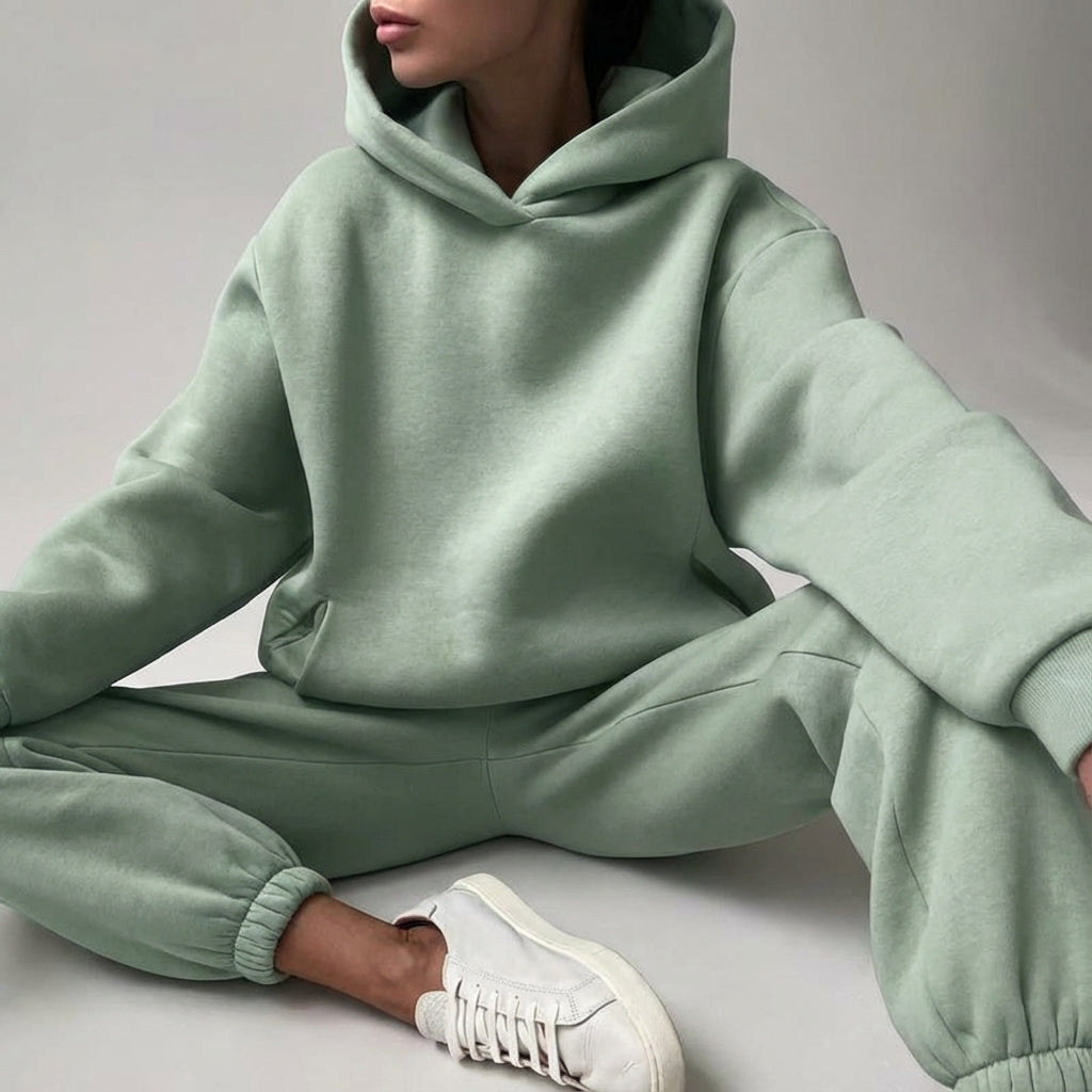 Side profile of casual wear sweatpants set designed for everyday comfort