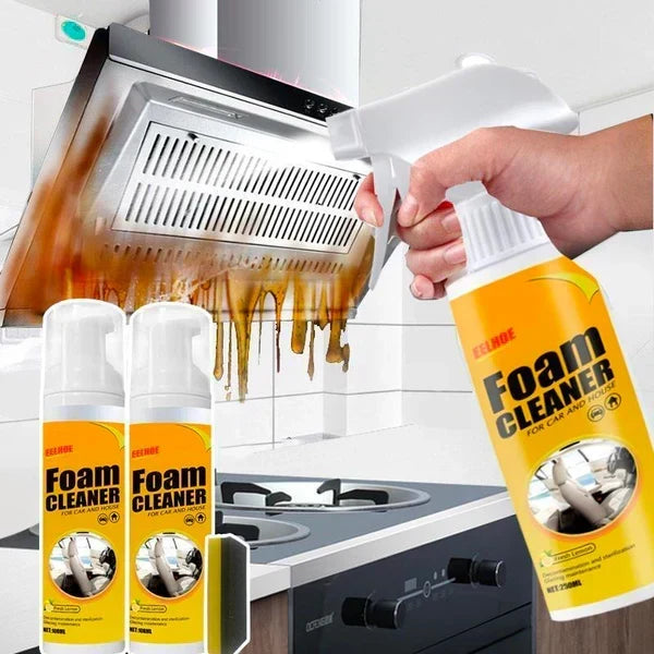 Universal foam cleaner multi-purpose stain remover spray bottle with lemon scent