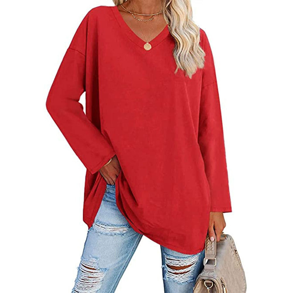 Chic casual V-neck sweater for trendy women's outfits