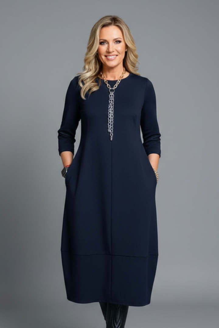 Maribel | Women’s Round Neck Midi Dress