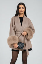 Anastasia | Women’s Belted Fur Cuff Coat
