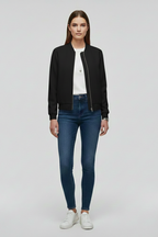Karen | Women’s Hem Zip Bomber Jacket