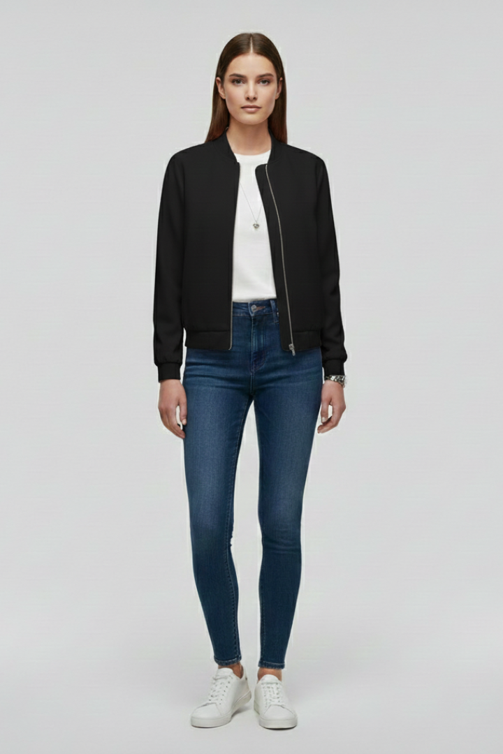 Karen | Women’s Hem Zip Bomber Jacket