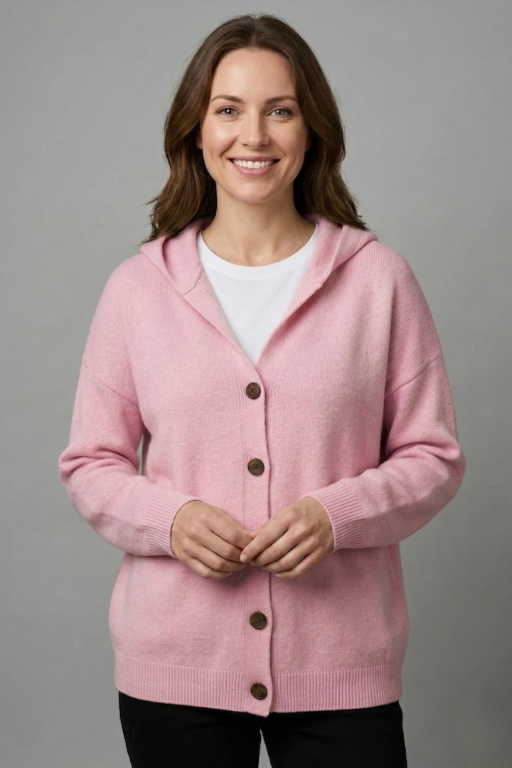 Neria | Women’s Hooded Button Cardigan