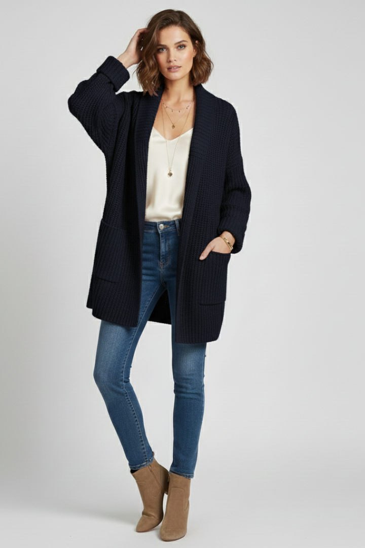 Katrina | Women’s V Neck Ribbed Cardigan