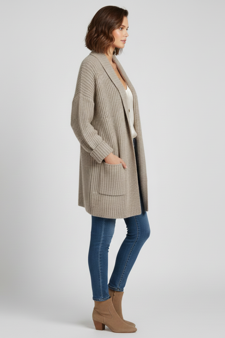 Katrina | Women’s V Neck Ribbed Cardigan