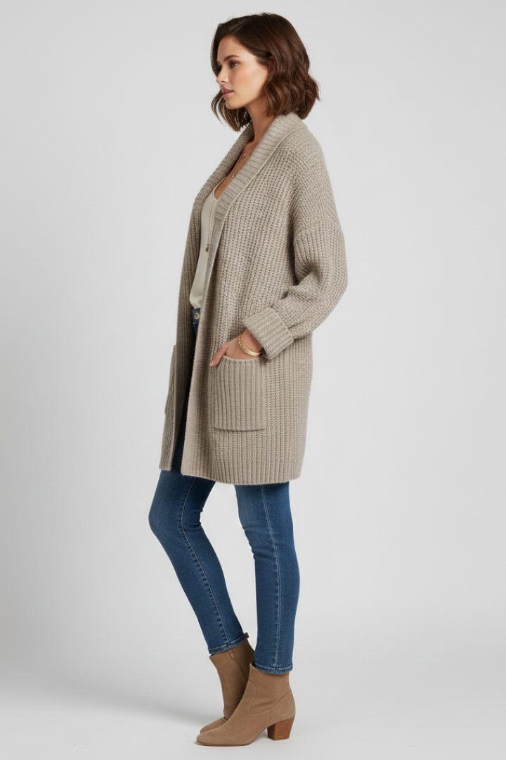 Katrina | Women’s V Neck Ribbed Cardigan