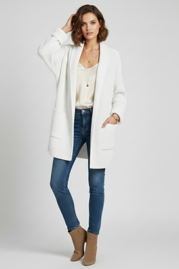 Katrina | Women’s V Neck Ribbed Cardigan