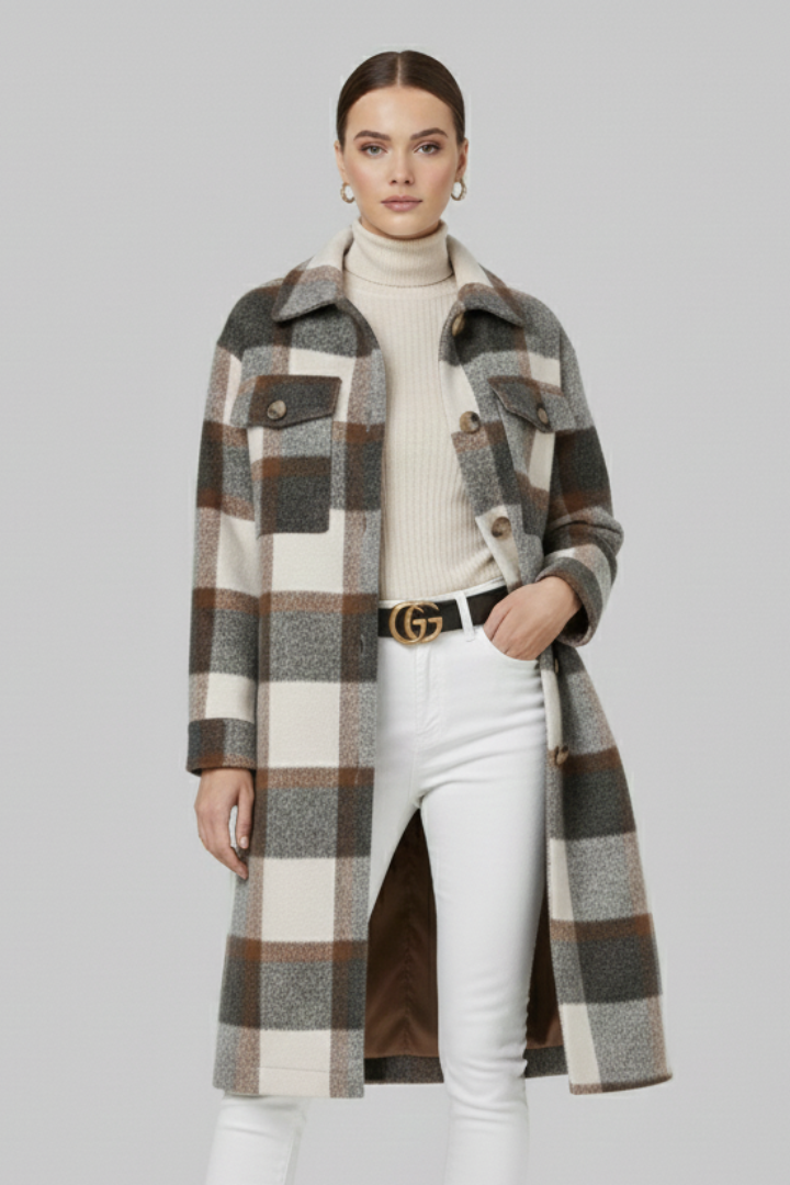 Bea | Women’s Checked Button Coat