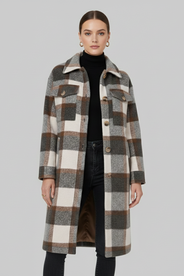 Bea | Women’s Checked Button Coat