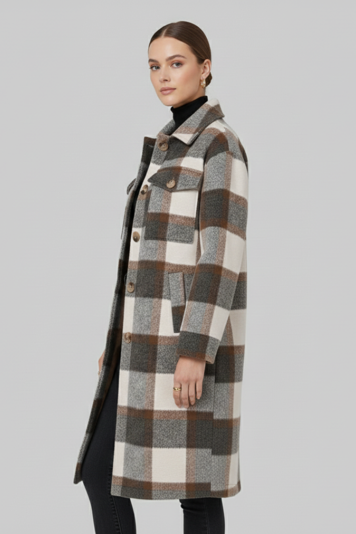 Bea | Women’s Checked Button Coat