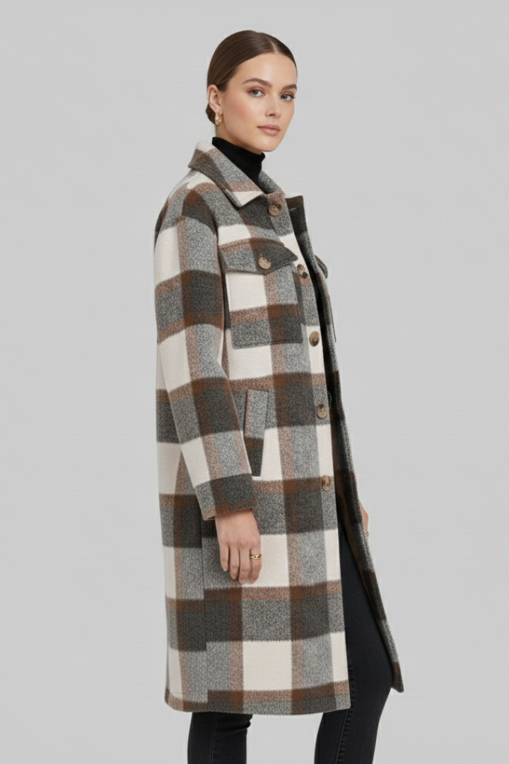 Bea | Women’s Checked Button Coat
