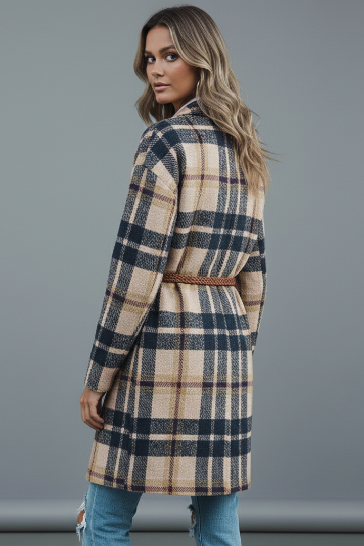 Avelisse | Women’s Plaid Button Coat