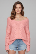Aurevyn | Women’s V Neck Knit Sweater