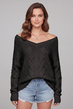 Aurevyn | Women’s V Neck Knit Sweater