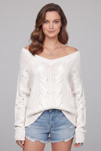 Aurevyn | Women’s V Neck Knit Sweater