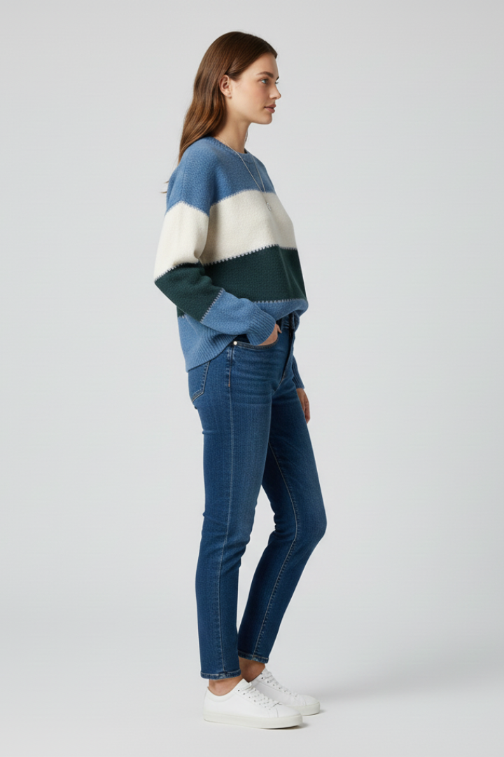 Petra | Women’s Striped Fit Knit Sweater