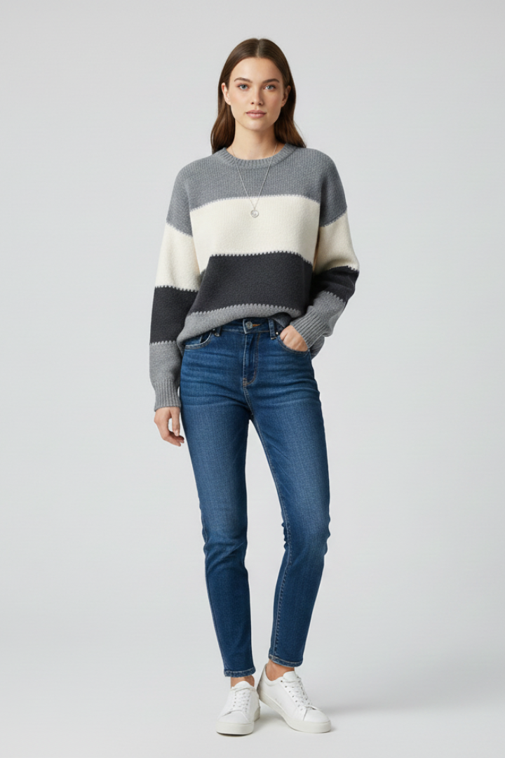 Petra | Women’s Striped Fit Knit Sweater
