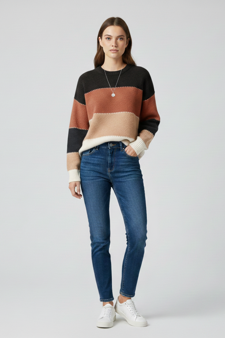 Petra | Women’s Striped Fit Knit Sweater