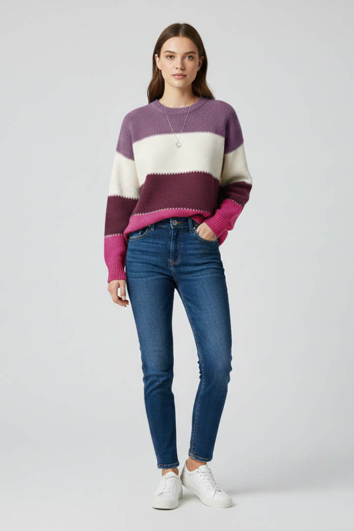 Petra | Women’s Striped Fit Knit Sweater