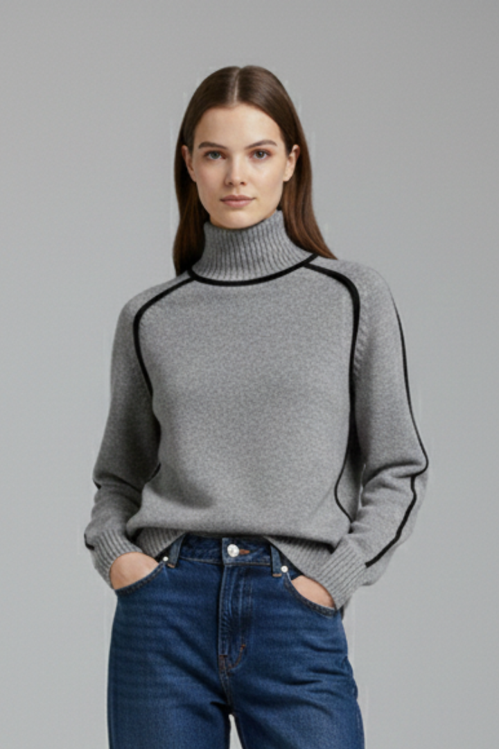 Evadelle | Women’s Collar Turtleneck Sweater