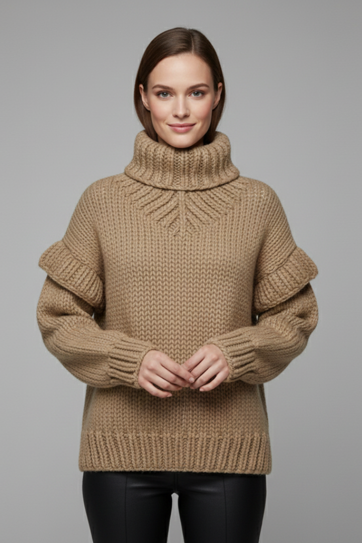 Marcelline | Women’s Ribbed Knit Turtleneck Sweater