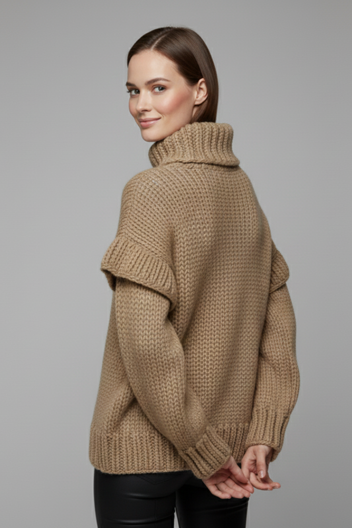 Marcelline | Women’s Ribbed Knit Turtleneck Sweater