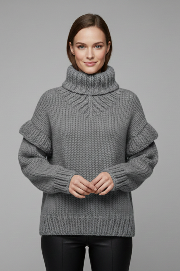 Marcelline | Women’s Ribbed Knit Turtleneck Sweater