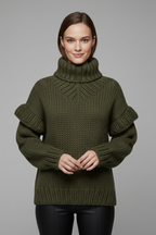 Marcelline | Women’s Ribbed Knit Turtleneck Sweater
