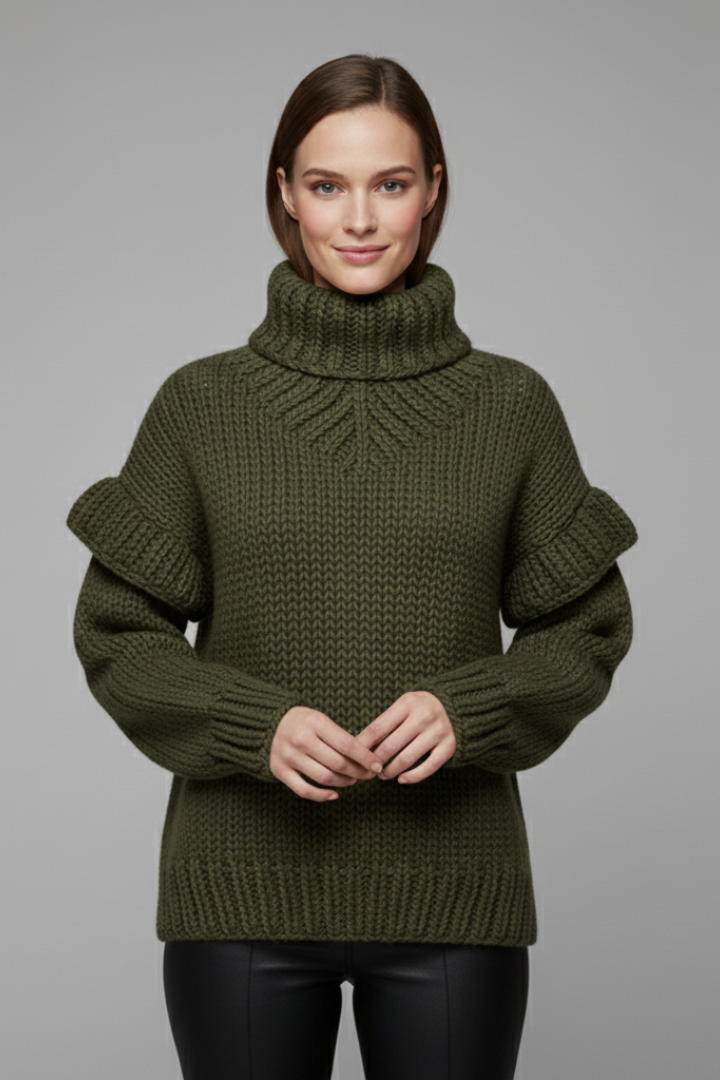 Marcelline | Women’s Ribbed Knit Turtleneck Sweater