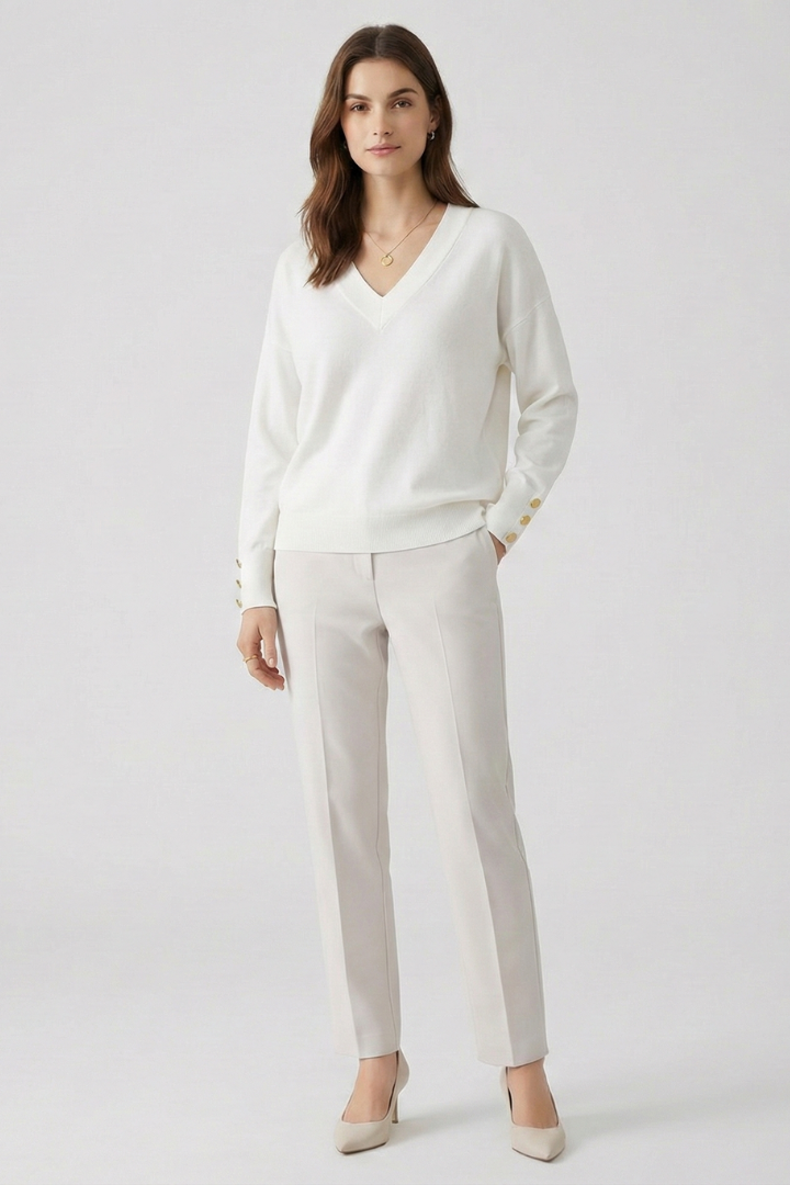 Valoryn | Women’s V Neck Shoulder Sweater