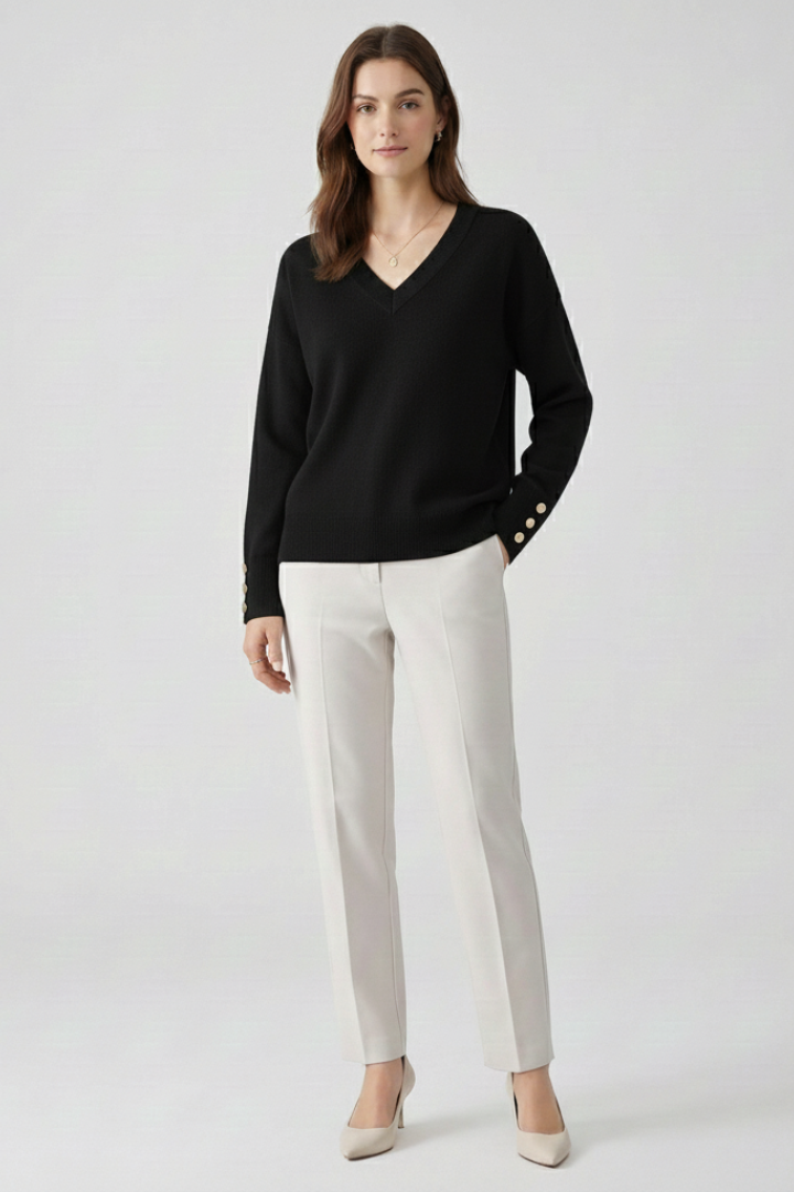 Valoryn | Women’s V Neck Shoulder Sweater