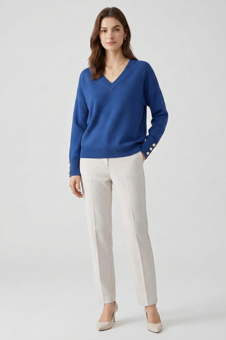 Valoryn | Women’s V Neck Shoulder Sweater