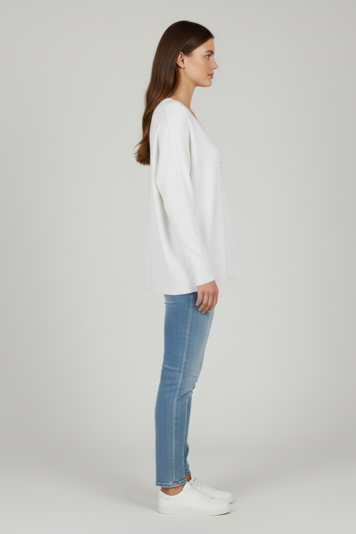 Kyla | Women’s V Neck Dropped Sweater