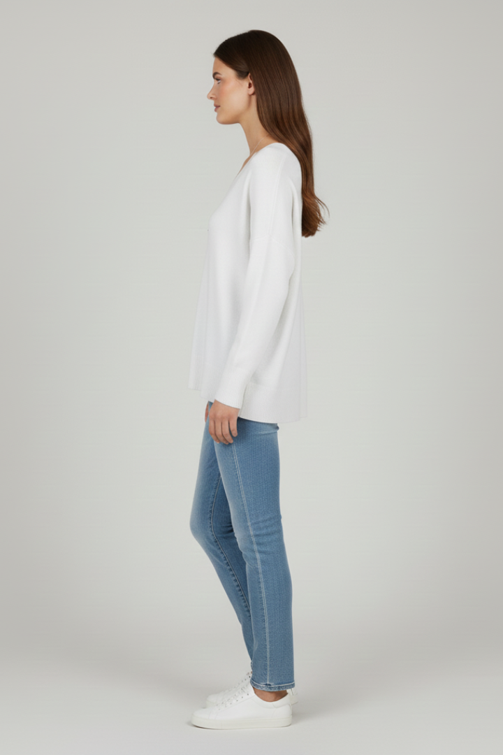 Kyla | Women’s V Neck Dropped Sweater