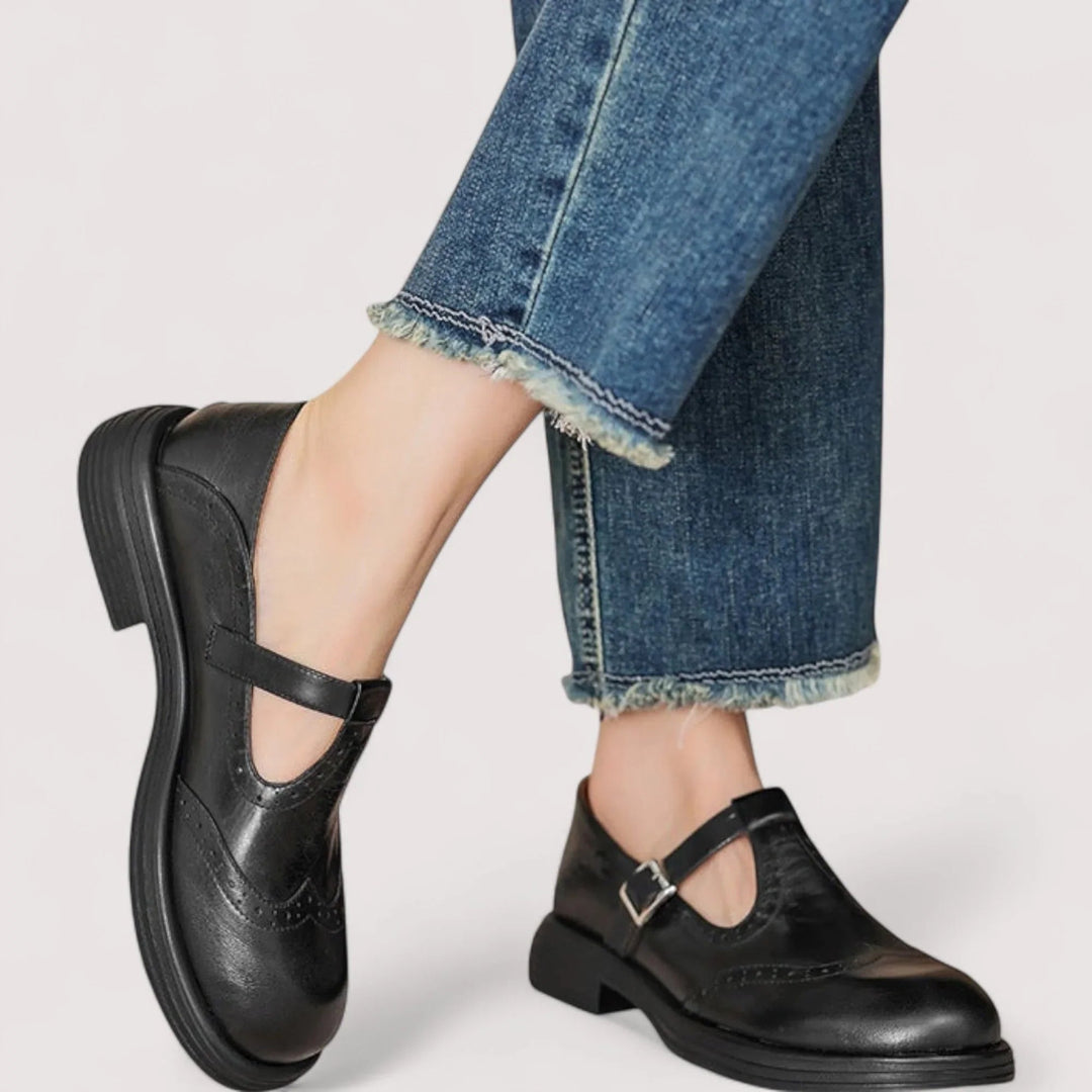 Supportive casual footwear featuring a secure strap for women's daily use