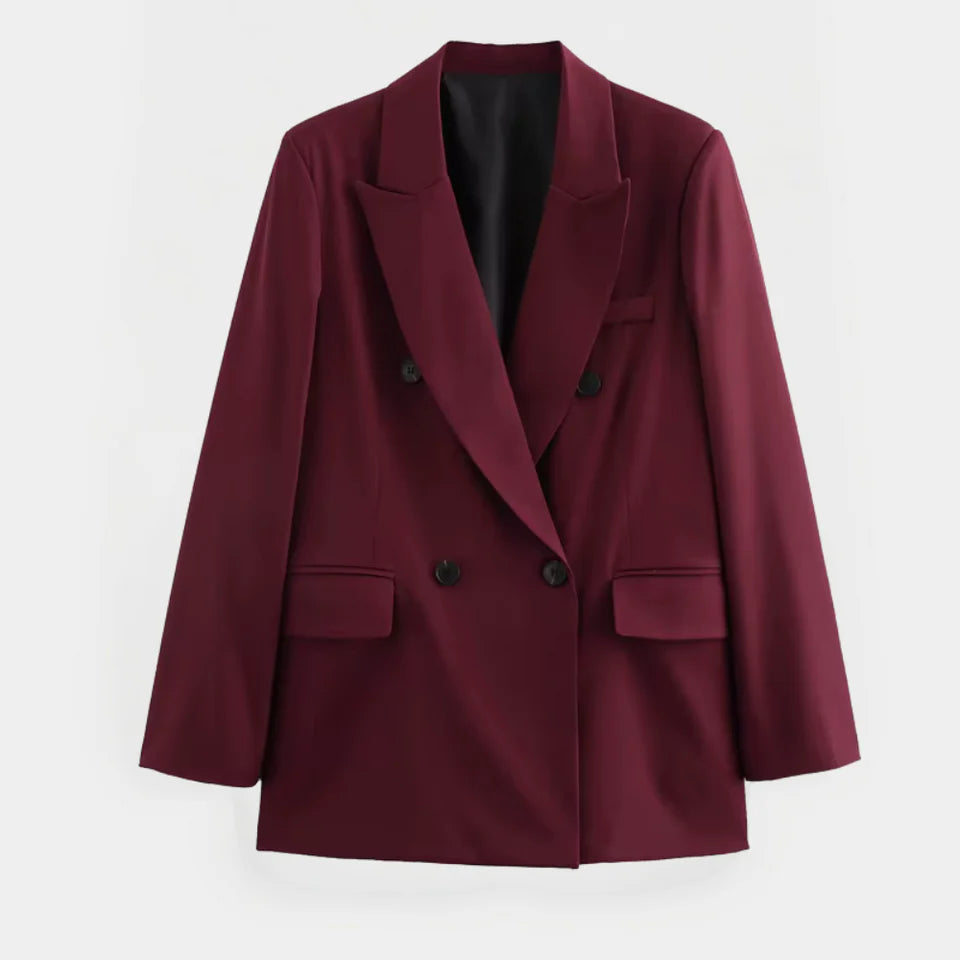 Sabrina | Women’s Tailored Double Breasted Burgundy Blazer