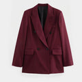 Sabrina | Women’s Tailored Double Breasted Burgundy Blazer