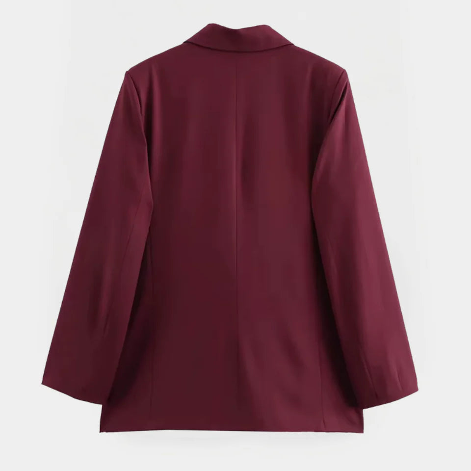 Sabrina | Women’s Tailored Double Breasted Burgundy Blazer