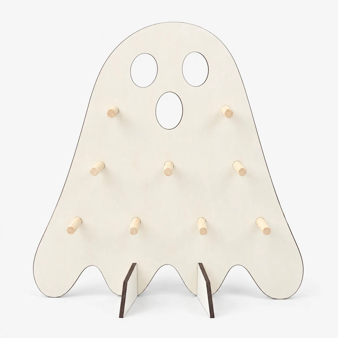 Wooden ghost doughnut stand for Halloween party dessert display and table decor