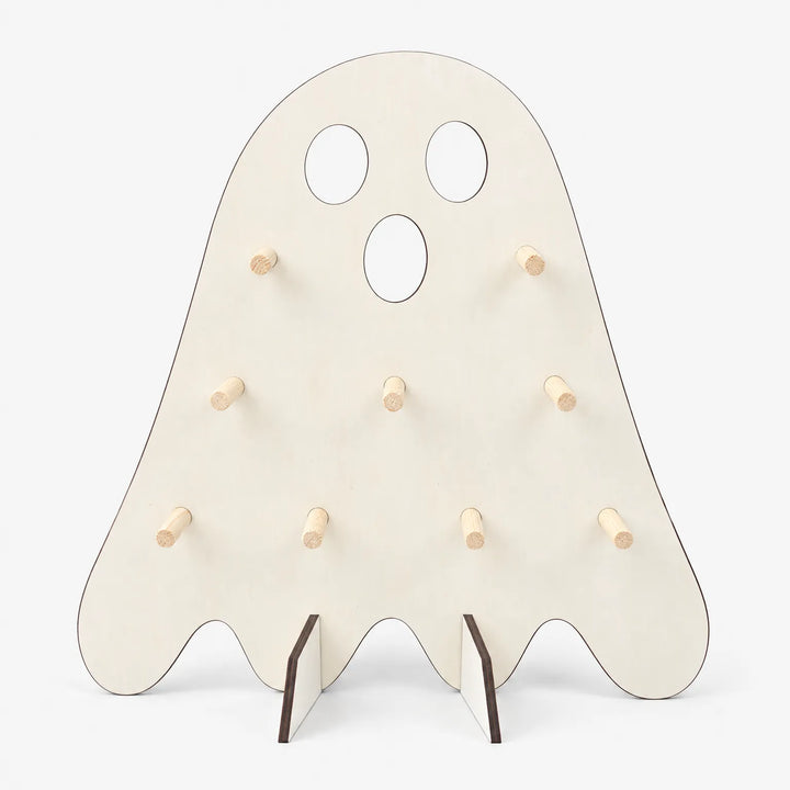 Wooden ghost doughnut stand for Halloween party dessert display and table decor