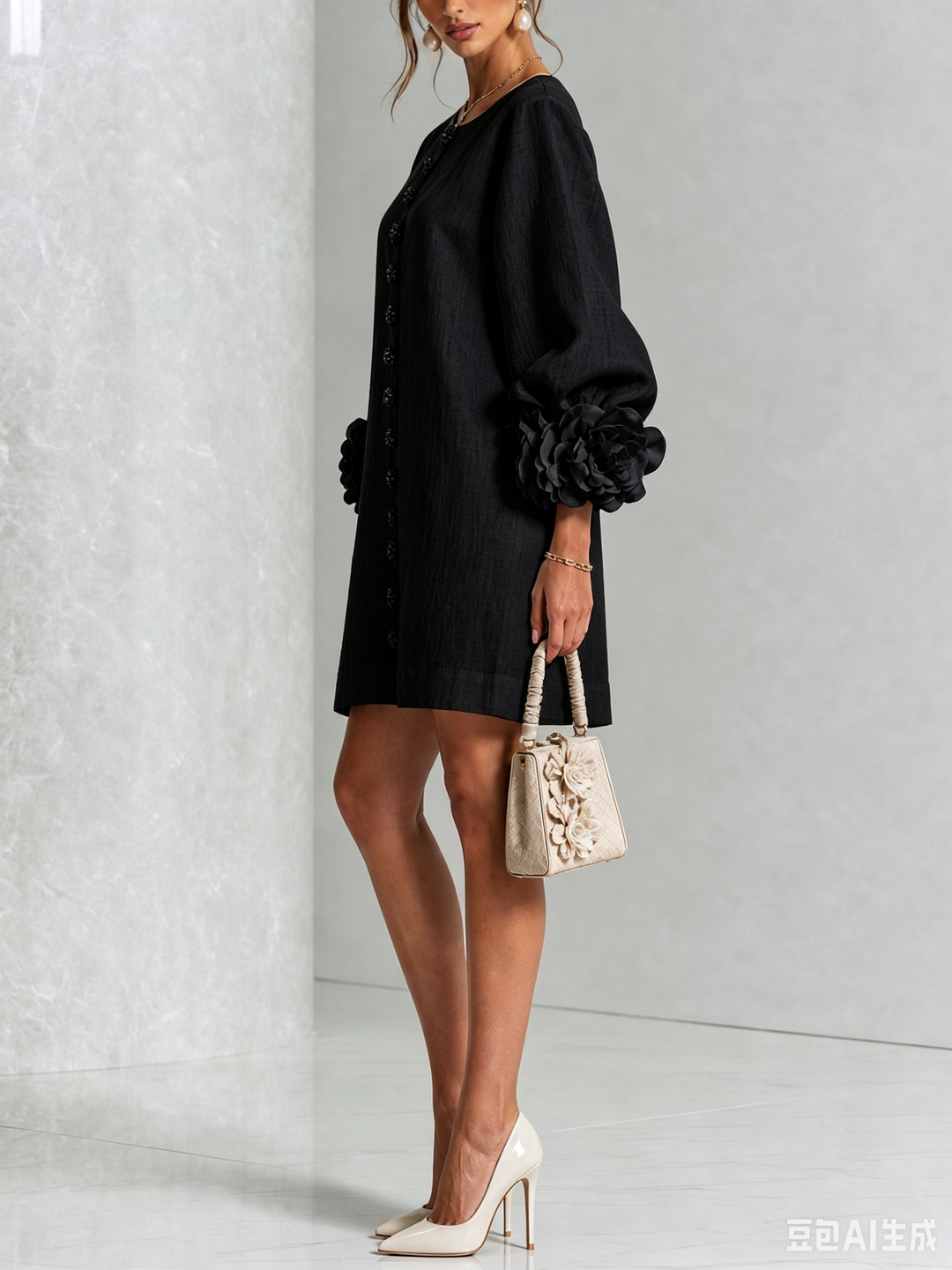 Fashionable women's apparel short shift dress