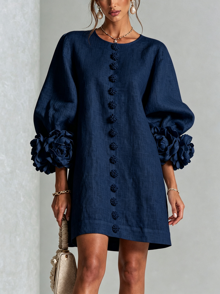 Button-front shift dress for women in stylish fit