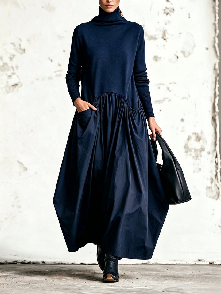 Full length view of elegant oversized pocket dress for women