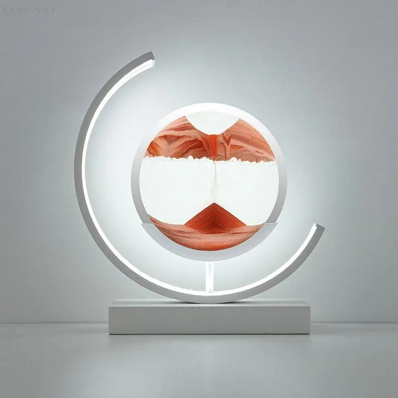 Decorative table lamp casting soft ambient lighting for stress relief