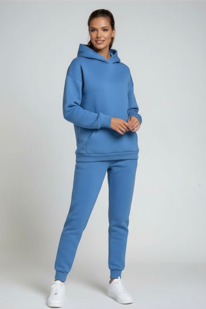 Stylish women's hooded jogger set for relaxing or light workouts