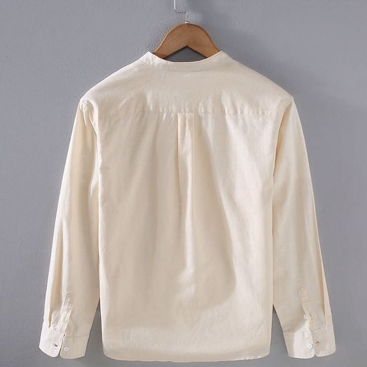 Men's fashion long sleeve shirt paired with trousers