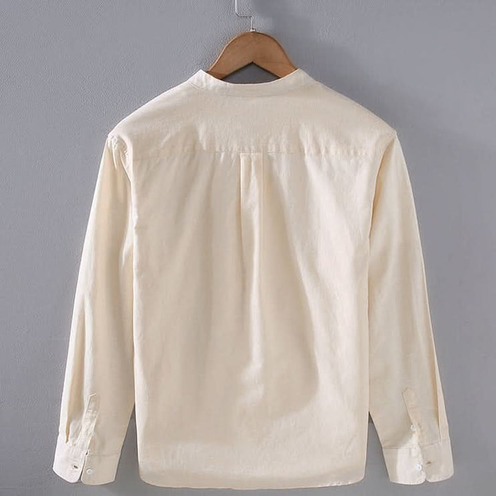 Men's fashion long sleeve shirt paired with trousers