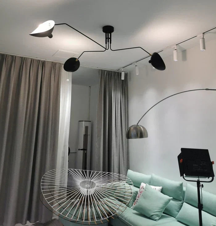 Stylish living room lighting with a designer swivel reflector lamp